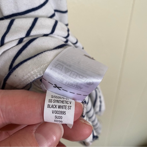 Old Navy VNeck Luxe Blue Striped Short Sleeve Top Plus Size - Picture 7 of 9